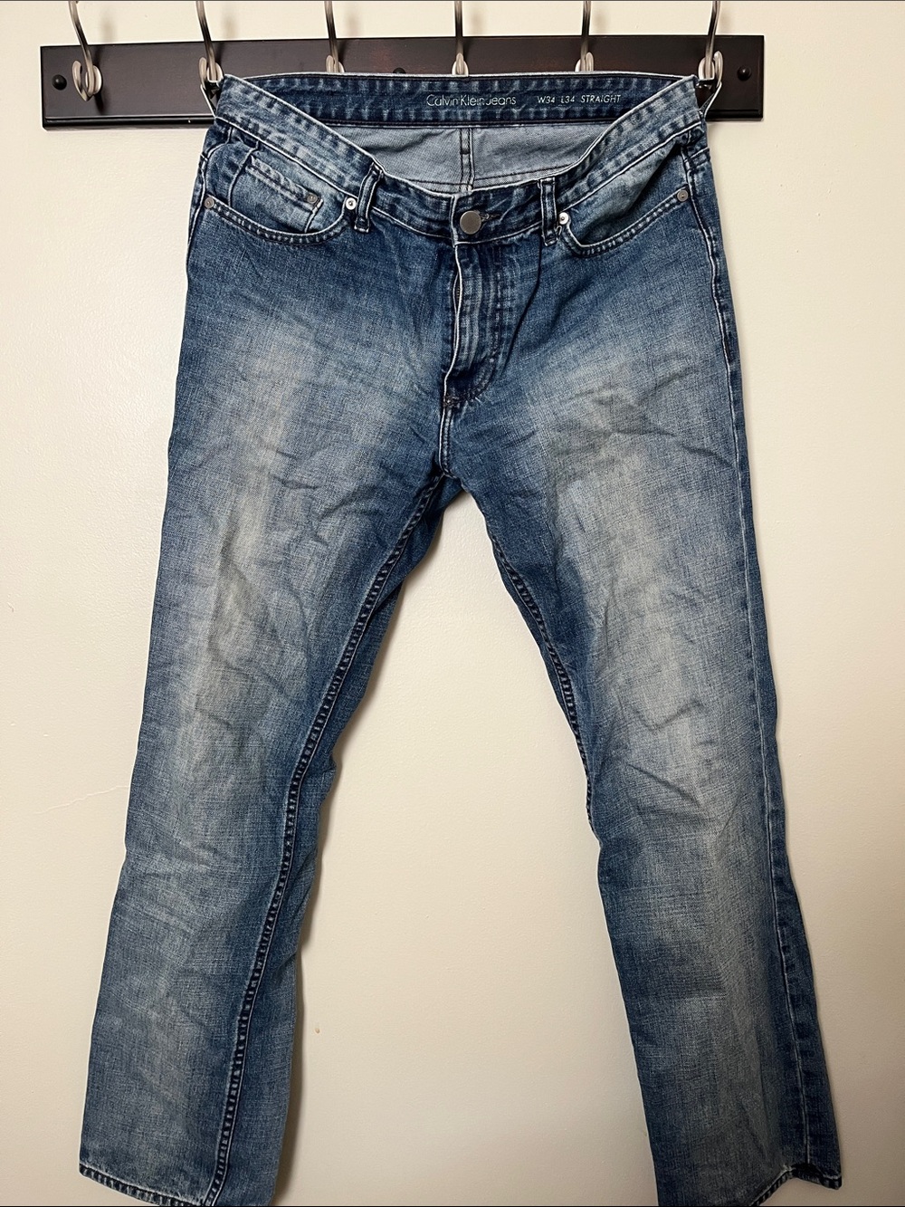 Calvin Klein Jeans Slim Straight Faded Blue Denim